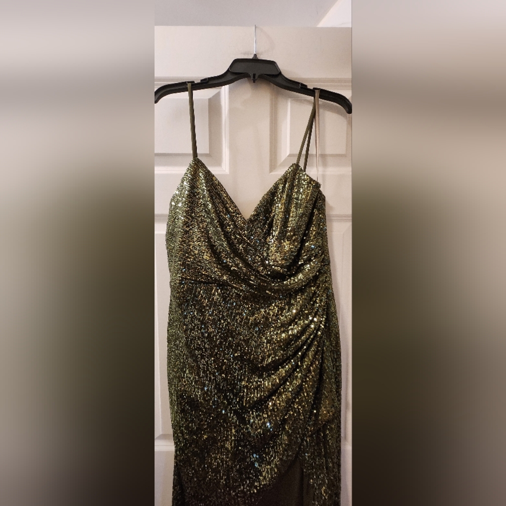 Ieena Duggal 11272 - Ruched Asymmetric Hem Sheath Dress - Picture 5 of 8